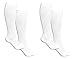 Pack of 2 White Pairs Which Is 4 Knee to Upper Calf High Compression Socks for Men with Shoe Sizes From 7-11 USA Compression Stockings
