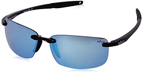 Revo Descend N RE 4059 01 BL Polarized Rectangular Sunglasses, Black, 64 mm