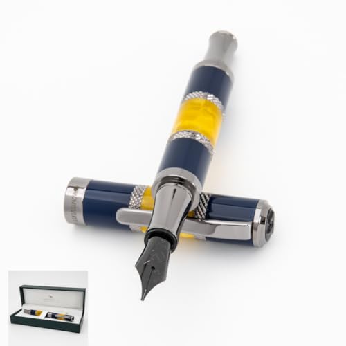 Monteverde USA Regatta Sport Fountain Pen in Blue/Yellow and Carbon Fiber - Stu…