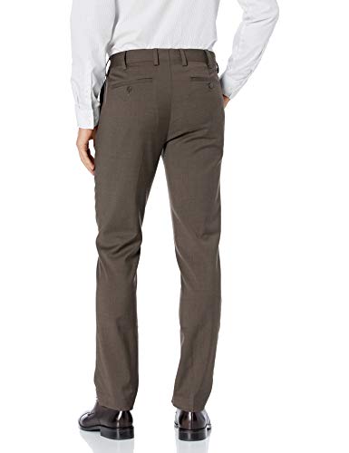 Louis Raphael LUXE Men's Slim Fit Flat Front Stretch Wool Blend Dress Pant, Brown, 31W x 32L - Thumbnail 3