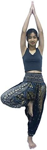 Chinrada Shop Women's Aladdin Harem Jumpsuit Smocked Waist Circle Pants