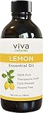 Viva Naturals Lemon Oil 4 oz - 100% Pure & Therapeutic Grade, Cold-Pressed from Fresh Lemon Peel, Natural Cleaning Solution