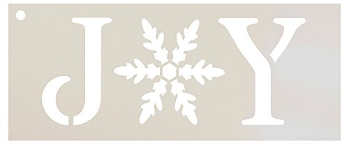 Joy Stencil By Studior12 Vintage Serif Snowflake Word Art Reusable Mylar Template Painting Chalk Mixed Media Use For Journaling Diy Home Decor Stcl1262 A Select Size 8 5 X 3 5