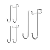 Dalanpa 1kuan Over Door Hook S Shaped Heavy Duty for Hanging - Single Hook Loads up to 50lbs for Kitchen, Bathroom, Bedroom and Office - Pack of 3