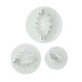 Fox Run 67006 Holly Leaf Plunger Cutters, Plastic, 3-Piece