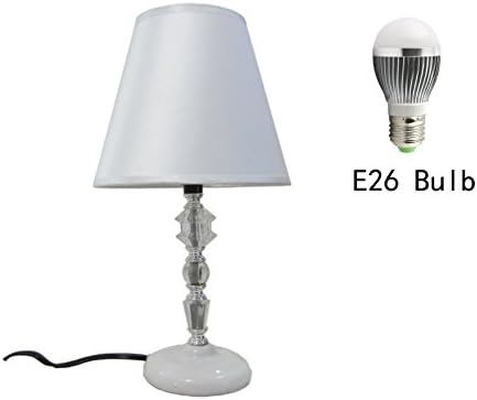 CloudStep CS-AD01 Small Size 14.2'' Height Modern Crystal Clear Acrylic Bedside Table Lamp with Quality E26 Bulb for bedroom, living room, or office etc