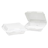 Genpak SN200 White Black Color 1 Large Compartment Snap It Foam Hinged Dinner Container Lid 100-Pack (Case of 2)
