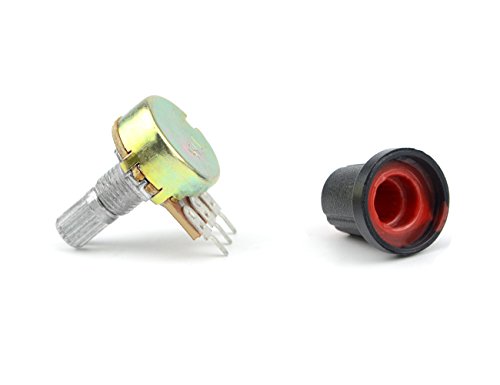 WGCD 12 PCS B2K B5K B10K B20K B50K B100K Ohm Knurled Shaft Linear Rotary Taper Potentiometer with Cap Kit - Thumbnail 3