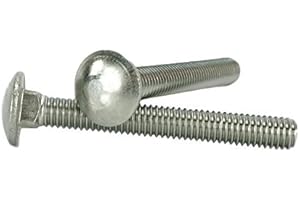 CHENANGO SUPPLY Stainless 3/8-16 x 3 Carriage Bolt (1" to 5" Lengths Available in Listing), 18-8 Stainless Steel,25 Pieces (3/8-16x3(25pcs))