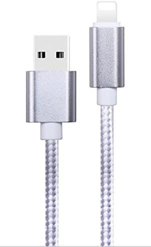 Lightning Cable, 3 FT Nylon Braided Soft Copper Tangle-Free Cord Lightning Cable Certified to USB iPhone Charger for iPhone 7/7 Plus/6S/6 Plus, SE/5S/5, iPad, iPod Nano 7 (Silver)