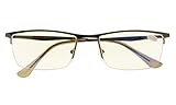 UV Protection,Anti Blue Rays,Reduce Eyestrain,Half-rim Computer Reading Glasses(Gunmetal) +2.0