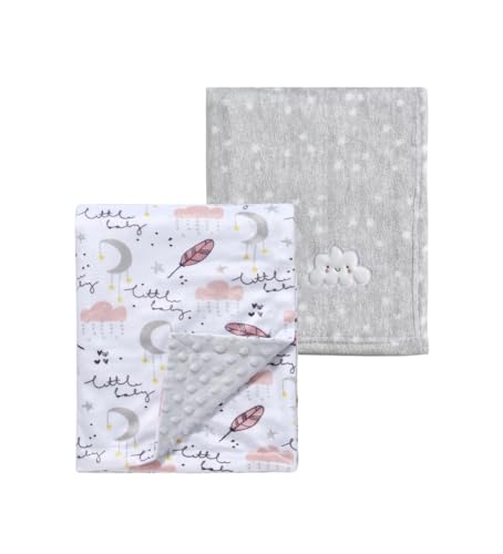 CREVENT Baby Blanket Set Grey Cloud Feather