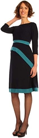 Japanese Weekend d&amp;a Maternity And Nursing Luxe Jersey Darling Dress - Navy/Teal - X-Large