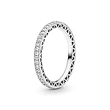 Pandora Halo Sparkle & Hearts Ring - Sterling