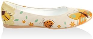 GOBY Women's Shoes ''White &amp; Marigold Butterfly Ballet Flat'' Ballerinas 1038 DESIGNED SHOES (9)