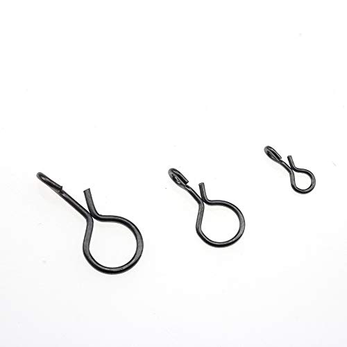 Rompin 100PCS Fly Fishing Snap Line Pin with Slice in Shank Quick Change Connect for Flies Hook & Lures Black Color (M_8mm_100pcs) - Thumbnail 3