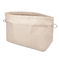 Vercord Handbag Purse Tote Pocketbook Organizer Insert Zipper Closure 11 Pockets, Beige L