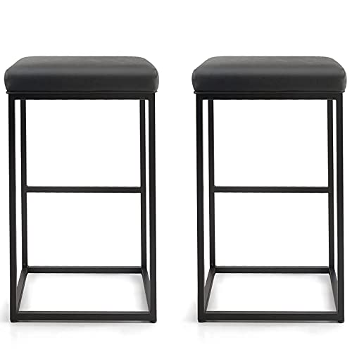 PHI VILLA Bar Stools Set of 2 Counter Height,30 Inches Leather Counter