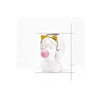 Creative Nordic Style Resin vase Cute Girl Bubble Gum Decorative Flower Pot Modern Lovely Art Decoration Flower Arrangement,A
