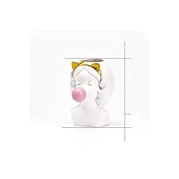 Creative Nordic Style Resin vase Cute Girl Bubble Gum Decorative Flower Pot Modern Lovely Art Decoration Flower Arrangement,A