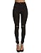 Flying Rabbit Women Classic High Waisted Jegging Ripped Knee Stretchy Skinny Pants - Slim Pencil Radish Pants (Small, Black)