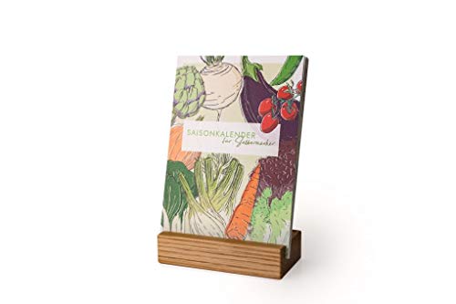 Seasonal Calendar for Vegetables, Sai_ka_ei, 1 Piece, Oak and Recycled Paper