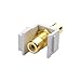 Cable Matters 5-Pack Gold-Plated RCA Keystone Jack Inserts in White