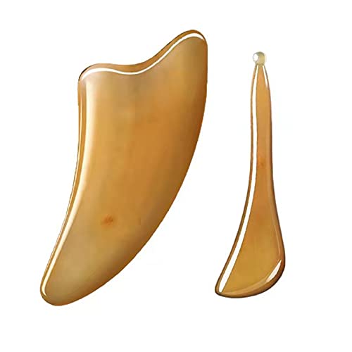 Photo 1 of Txyooczy Massage Tool Natural Horn Scraping Plate Gua Sha Board SPA Massage Tool OX Horn Chinese Traditional Body Massager Acupuncture Scraper…
