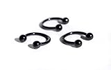 3 Pack Black Horseshoe Septum Nose Ring Hoops - Stainless Steel 16G