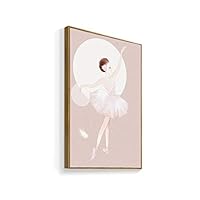 Framed Canvas Home Artwork Decoration Elegant Ballerina Canvas Wall Art for Living Room, Bedroom - 16x24 inches
