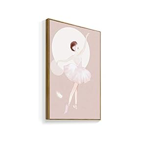 Framed Canvas Home Artwork Decoration Elegant Ballerina Canvas Wall Art for Living Room, Bedroom - 16x24 inches