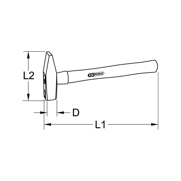 KS Tools 142.1223 Vorschlaghammer mit Eschestiel, 3000g – Bild 3