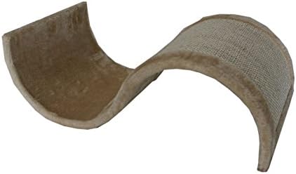 Hiding Cat Tree 7" Pet Scratch and Slide Wave Board Scratcher for Cats Kittens- Scratching Wave (Beige)