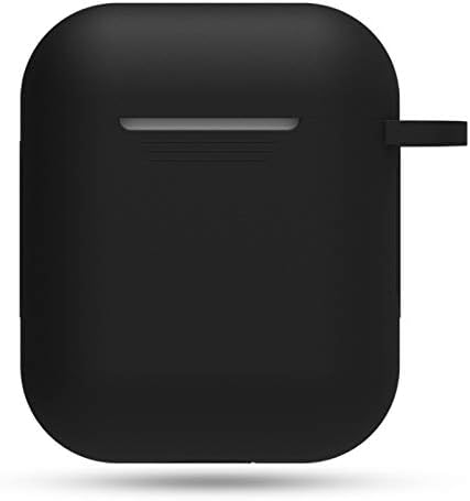 LOVLEOP Compatible for AirPods Case with Keychain, Shockproof Protective Premium Silicone Cover Skin Waterproof Shock Resistant Case for AirPods Charging Case (Silica Gel, Black)