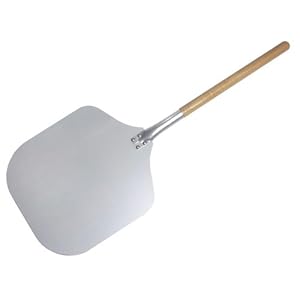 Contacto Pizzaschep, pizzaschep, met houten handvat, van aluminium, 35 x 30,5 cm, steellengte: 43 cm