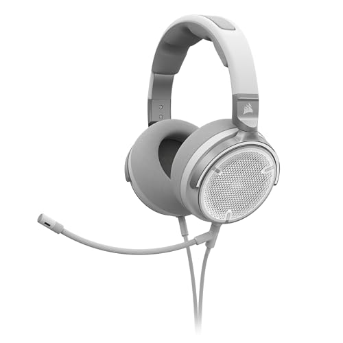 Corsair VIRTUOSO PRO Wired Open Back Gaming Headset - Detachable Uni-Directional Microphone - 50mm Graphene Drivers - 20Hz-40 kHz Frequency Reponse - White
