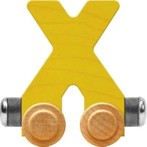 Maple Landmark NameTrains Bright Letter Car X - Made in USA (Yellow)