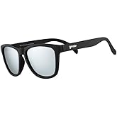 goodr Ron's Smoke and Mirrors Polarized Sunglasses, Limited Edition, Medium Sized (OG), Black Solid Frame with Silver Mirrored Reflective Lenses, UV400 Protection, No Slip, No Bounce