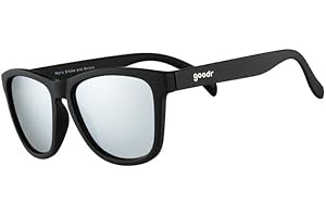 goodr Ron's Smoke and Mirrors Polarized Sunglasses, Limited Edition, Medium Sized (OG), Black Solid Frame with Silver Mirrored Reflective Lenses, UV400 Protection, No Slip, No Bounce