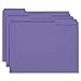 Smead Interior File Folder, 1/3-Cut Tab, Letter Size, Purple, 100 per Box, Expandable File Folders for Filing Cabinet