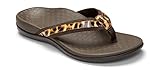 Vionic Women's Tide II Toe Post Sandal Brown Leopard 8 M US