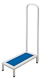 Easy Comforts Support Step Stool with Handle for Adults and Seniors, Durable Steel Construction, Stable Support for Bath Tub, Kitchen Shelving, Hospital Bed, 21 ¼” x 34 ¼”, Blue/White