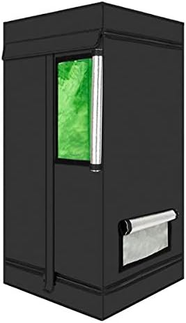 24" x 24" x 48" Dismountable Hydroponic Plant Growing Tent, Household Reflective Mylar Growth Shed with Observation Window Floor Tray Indoor Grow Light