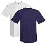Hanes Men's Short Sleeve Cool DRI T-Shirt UPF 50+, WH/NY, X-Large (Pack of 2)