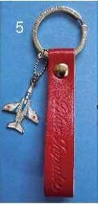 Blue Impulse domestic leather key ring airplane dark red with Charm (BILKR-RD / P) International Trade (*)