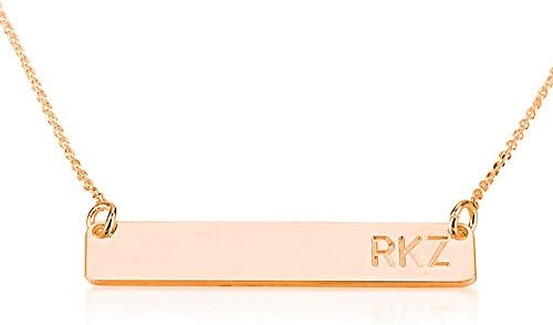 Bar Necklace Personalized Bar Name Necklace Custom Made Initial Bar Necklace