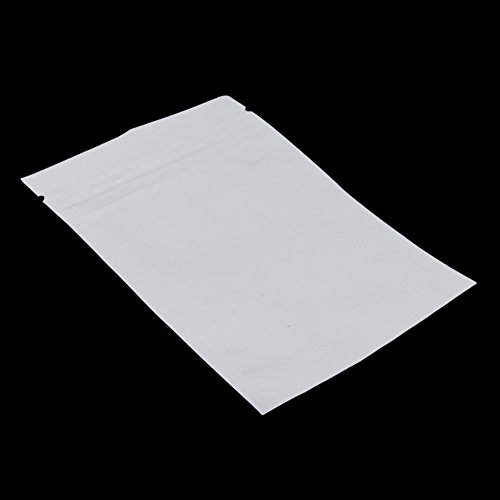 100 Pcs Multi-Colors Resealable Clear Front Mylar Foil Food Storage Bags Heat Seal Smell Proof Pouches Airtight Zipper Grocery Gourmet Snack Mix Pack (White, 3.3x5.1 inch-3.9mil Thick (Matte))