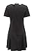 XQN Women's Summer Doll Collar Slim Ruffle Frill Tunic Pleated Dress (Black, Small)