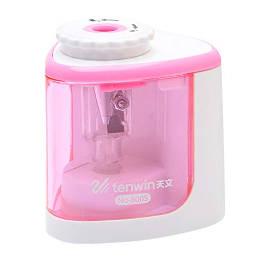 Gotian Automatic Single Hole Pencil Sharpener Sharpener Home School Office Electric, An ideal choice for Artists, Students, Professors, Engineers Architects (Pink)