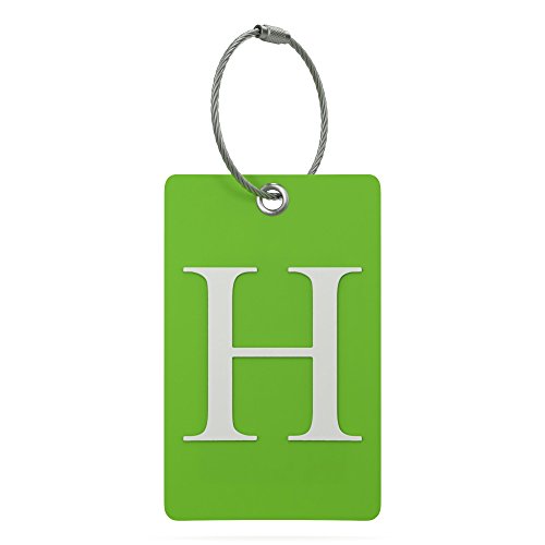 Luggage Tag Initial â€“ Fully Bendable Tag w/ Stainless Steel Loop (Letter H)
